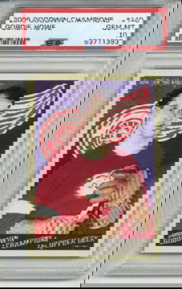 2009 GOODWIN CHAMPIONS #140 GORDIE HOWE CARD RED WINGS PSA 10 LOW POP RARE