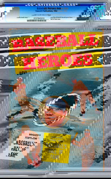 BASEBALL HEROES #NN CGC 3.0 *BABE RUTH & WALTER JOHNSON PHOTO CVR* FAWCETT 1952