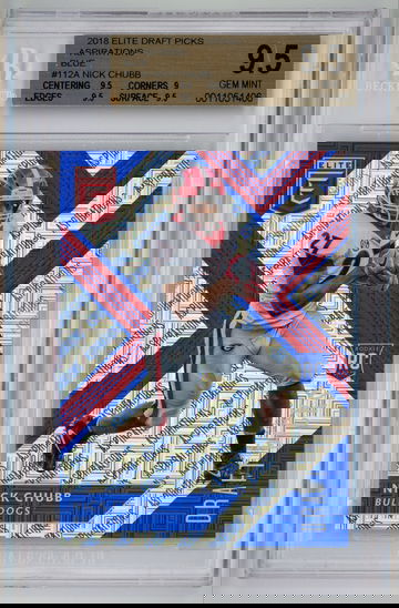 2018 Panini Elite Draft Picks Aspirations Blue /25 Nick Chubb BGS 9.5