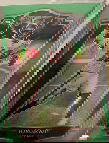 2020 Select Neon Green Prizm Tom Brady Jersey number card!