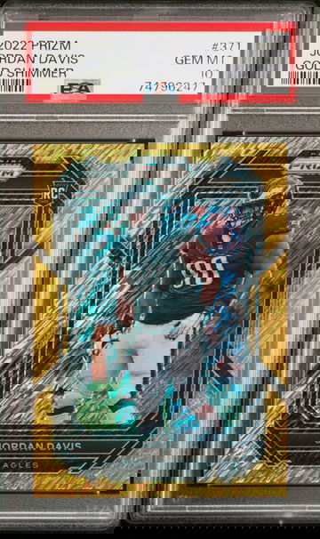 2022 Prizm #371 Jordan Davis Gold Shimmer /10 PSA 10