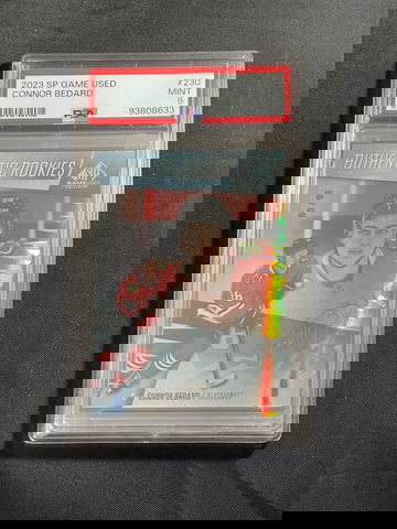 2023 UD SP Game Used Authentic Rookies #230 Connor Bedard /98 RARE TRUE RC PSA 9