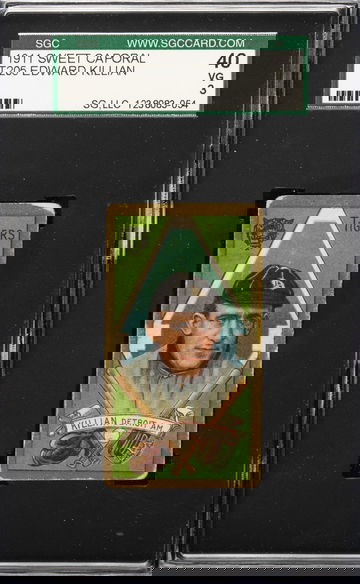 1911 T205 Sweet Caporal Edward Killian Detroit Tigers SGC 40 VG 3