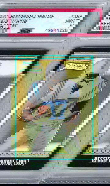 2001 Bowman Chrome Reftactoe Reggie Wayne RC *PSA 9* Indianapolis Colts