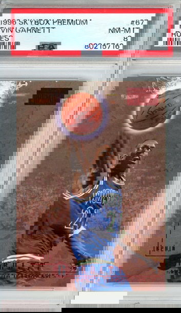 1996 SKYBOX PREMIUM KEVIN GARNETT #67 RUBIES TIMBERWOLVES HOF PSA 8 NM-MT
