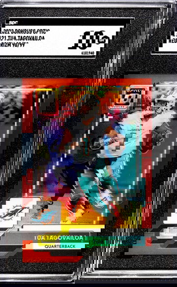 2022 Panini Donruss Optic Red Prizm Tua Tagovailoa #121 /99 SGC 10