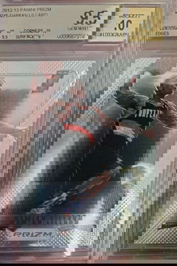 2012-13 Damian Lillard Panini Prizm RC Auto, two 10 subgrades! very hard to find