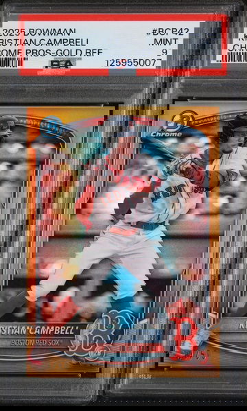 2025 Bowman Chrome Prospect Gold Refractor Kristian Campbell #BCP42 /50 PSA 9