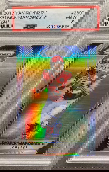 PATRICK MAHOMES 2017 PANINI SILVER PRIZM ROOKIE PSA 9 MINT