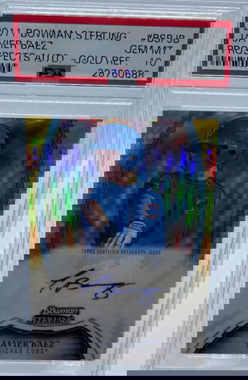 2011 Bowman Sterling Javier Baez Prospects Auto Gold Refractor PSA 10 GEM MINT