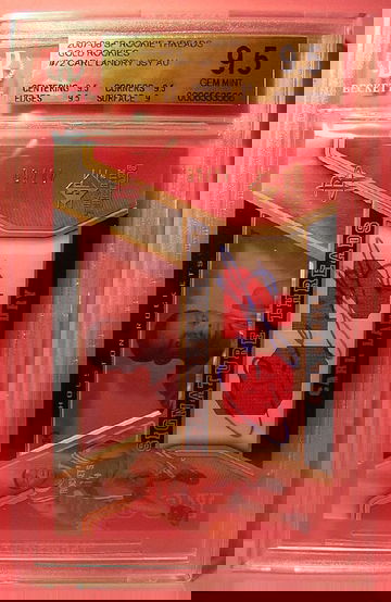 2007-08 SP ROOKIE THREADS GOLD ROOKIES #72 CARL LANDRY AUTO 40/50 BGS 9.5 GEM MINT