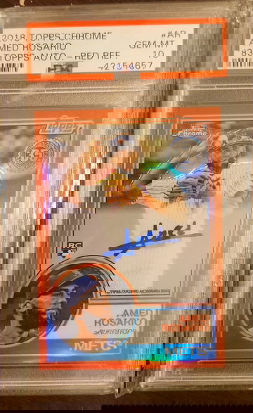 Amed Rosario 2018 Topps Chrome Red RC Auto #/5 PSA 10
