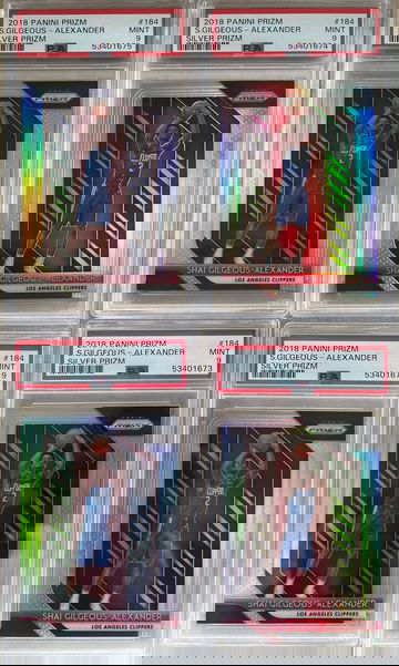 Lot of 4 - 2018 Panini Prizm Shai Gilgeous-Alexander Silver Prizm - PSA 9