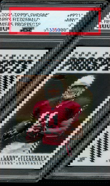 2004 Topps Chrome Premiere Prospects #PP11 Larry Fitzgerald PSA 9 Mint