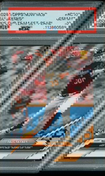 2024 TOPPS NOW MLB RC CUP TEAM SET PEARL #RC10 PAUL SKENES ROOKIE RC PSA 10