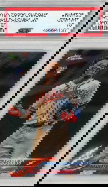 2018 Topps Chrome Update Ronald Acuna Jr Atlanta Braves RC Rookie PSA 10