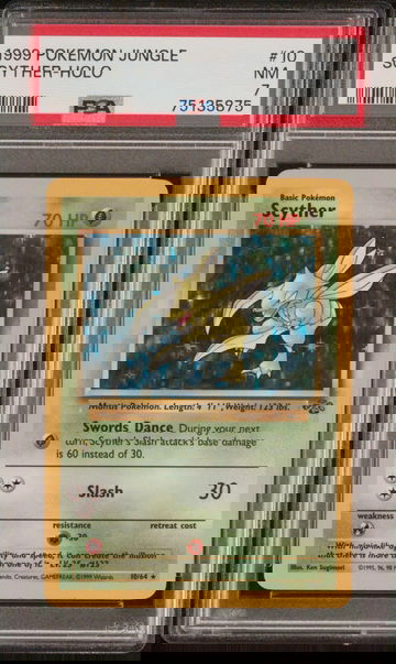 1999 Pokémon Jungle Scyther #10/64 Holo PSA 7