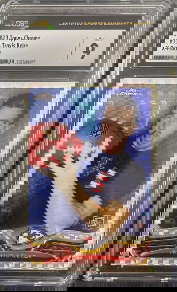 2013 Topps Chrome Travis Kelce Rookie X-Fractor Mint 9