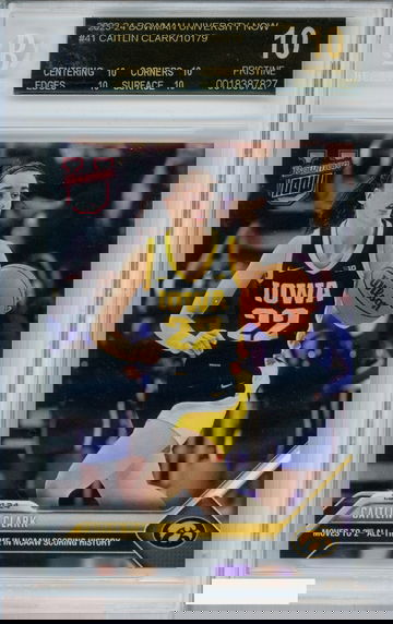 2023 BOWMAN UNIVERSITY NOW CAITLIN CLARK #41 ROOKIE BGS 10 PRISTINE BLACK LABEL