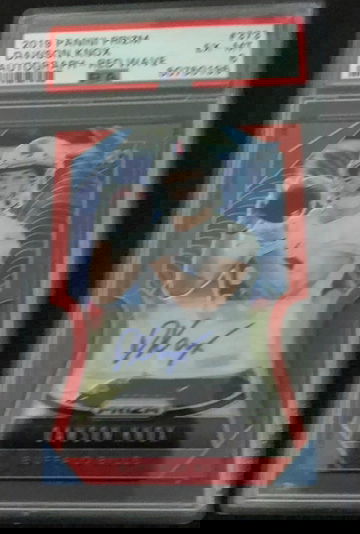 2019 Panini Prizm #373 Dawson Knox Red Wave Rookie Auto RC PSA 6 #'d /149 Bills