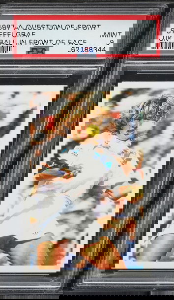 1987 A Question of Sport Steffi Graf UK - Ball In Front of Face PSA 9