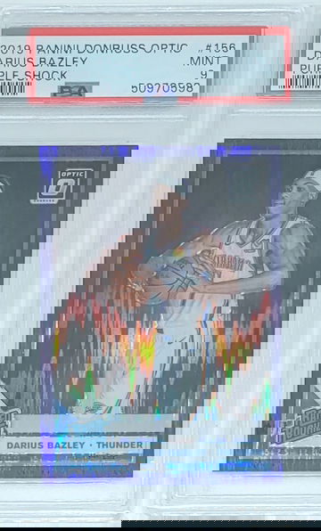 2019 Optic Darius Bazley Purple Shock SP RC #156 PSA 9 MINT