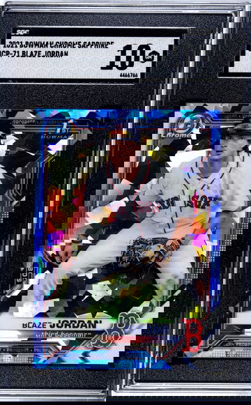 2021 Bowman Chrome Sapphire BLAZE JORDAN SGC 10 (POP 1) Red Sox