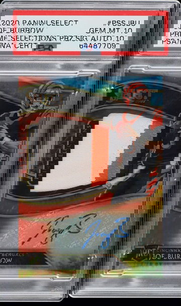 2020 Joe Burrow Panini Select Tie-Dye Rookie Patch RPA 3CLR /25 PSA 10 Auto 10