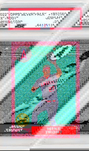 2022 Topps Silver Pack #T87C50 Mike Trout Red Refractor PSA 10 GEM MINT!