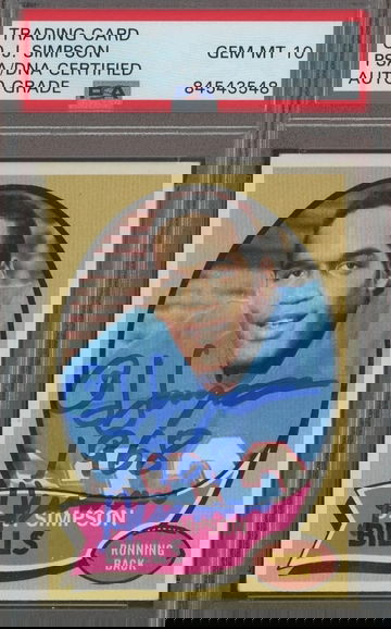 1970 topps oj simpson rookie auto 