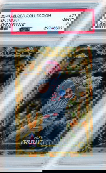 2024 Topps Gilded Collection #27 Mike Trout Gold Raywave PSA 9 MINT!