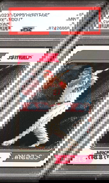 2023 Topps Heritage #5 Mike Trout Chrome #/999 PSA 9 