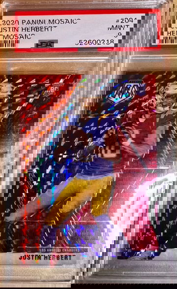 2020 Panini Mosaic Justin Herbert Red Mosaic Rookie 