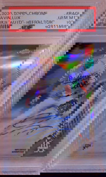 2020 Topps Chrome Refractor Autograph of Gavin Lux - PSA10