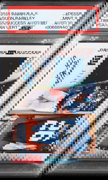 2018 PANINI ROOKIES & STARS RPA AUTOGRAPH DFSSB SAQUON BARKLEY PSA 9 Auto 10