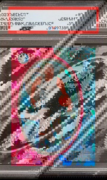 23 select #9 luka doncic certified pink cracked ice /99 psa10 pop19