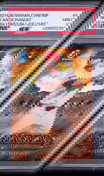 2024 Bowman Chrome Gladiators of the Diamond Gladiators/Dia-Gold Ref Nolan Schanuel #6 /50 PSA 9