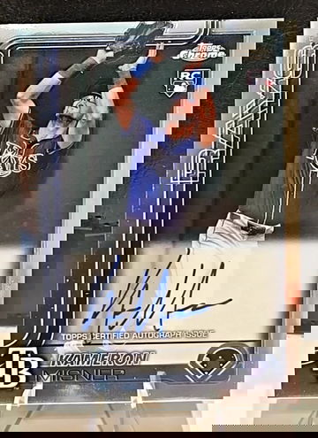2025 Topps Chrome Kameron Misner on card Auto RC Tampa Bay Rays