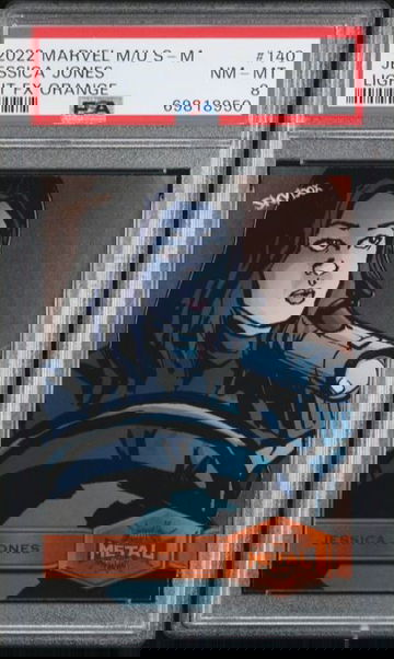 2022 Marvel Metal Spiderman Jessica Jones Orange Parallel /25 PSA 8 *Pop 1*