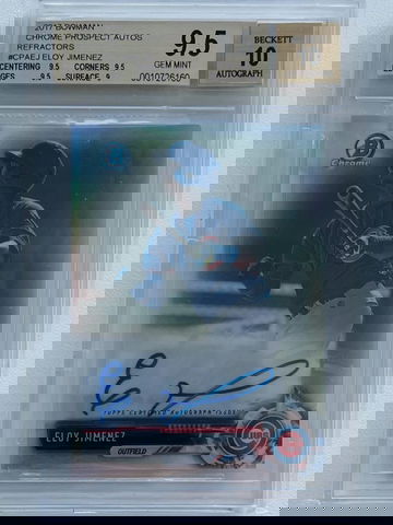 Eloy Jimenez 2017 Bowman Chrome Auto Refractor BGS 9.5/10 