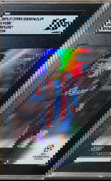 2020 Topps Stadium Club Chrome UEFA Pedri Refractor Rookie RC SGC 10 Gem Mint