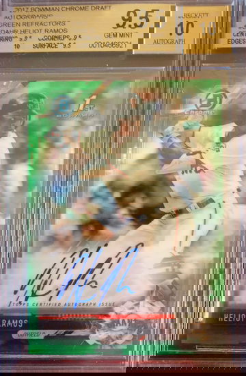 2017 HELIOT RAMOS Bowman Chrome GREEN REFRACTOR Auto RC - BGS 9.5/10