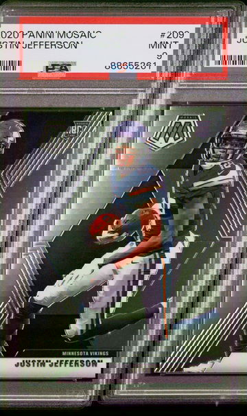 2020 Justin Jefferson Mosaic 209 Rookie RC PSA 9
