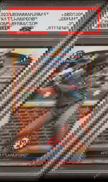 2023 Bowman Draft 1ST Wyatt Langford REFRACTOR #BDC106 PSA 10