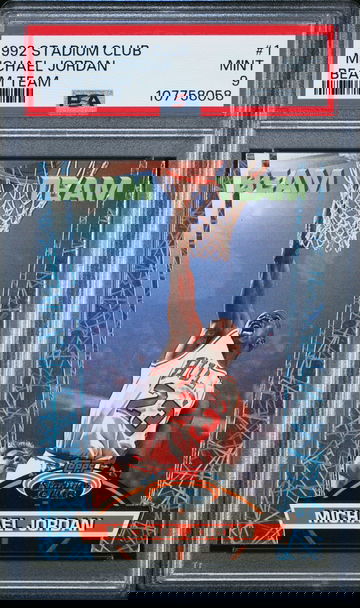 1992 STADIUM CLUB BEAM TEAM #1 MICHAEL JORDAN PSA 9