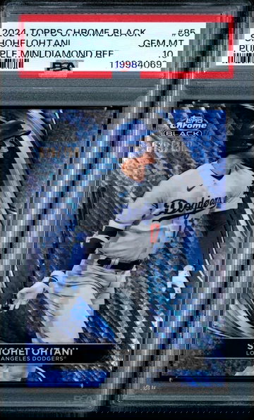 2024 Topps Chrome Black Shohei Ohtani #85 Purple Mini Diamond Refractor /150 PSA