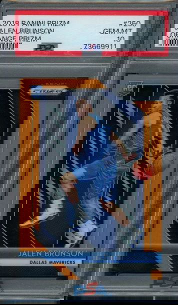 2018-19 Panini Prizm Jalen Brunson Orange Prizm PSA 10 #250 Rookie RC /49