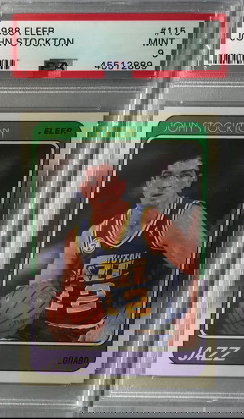 John Stockton Rookie - 1988 Fleer #115 - PSA 9 Mint