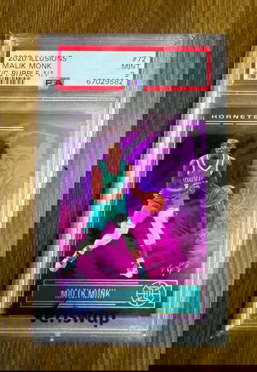 2020 Panini Illusions Malik Monk Trophy Collection Purple 1/1 PSA 9 #72