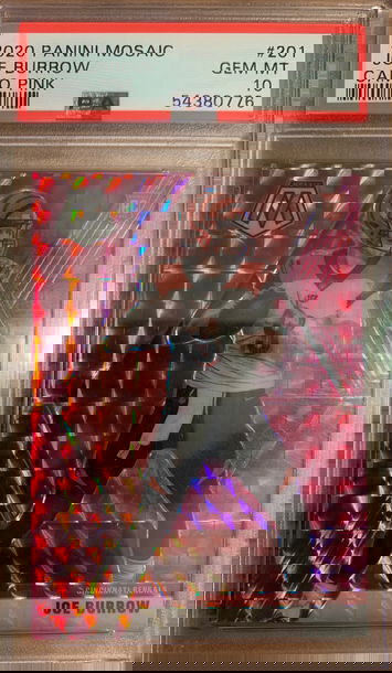 2020 Mosaic Joe Burrow Pink Camo PSA 10